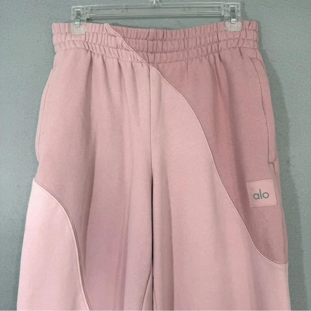 ALO Yoga Make Waves Sweatpants XS Sunset Pink Tonal Joggers Loungewear Cozy